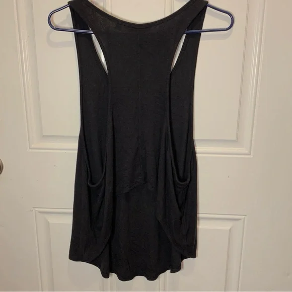 Athleta Tank Top Ribbed Draped Back Scoop Neck Ultra Soft Tencel Modal Black XL - Picture 6 of 8